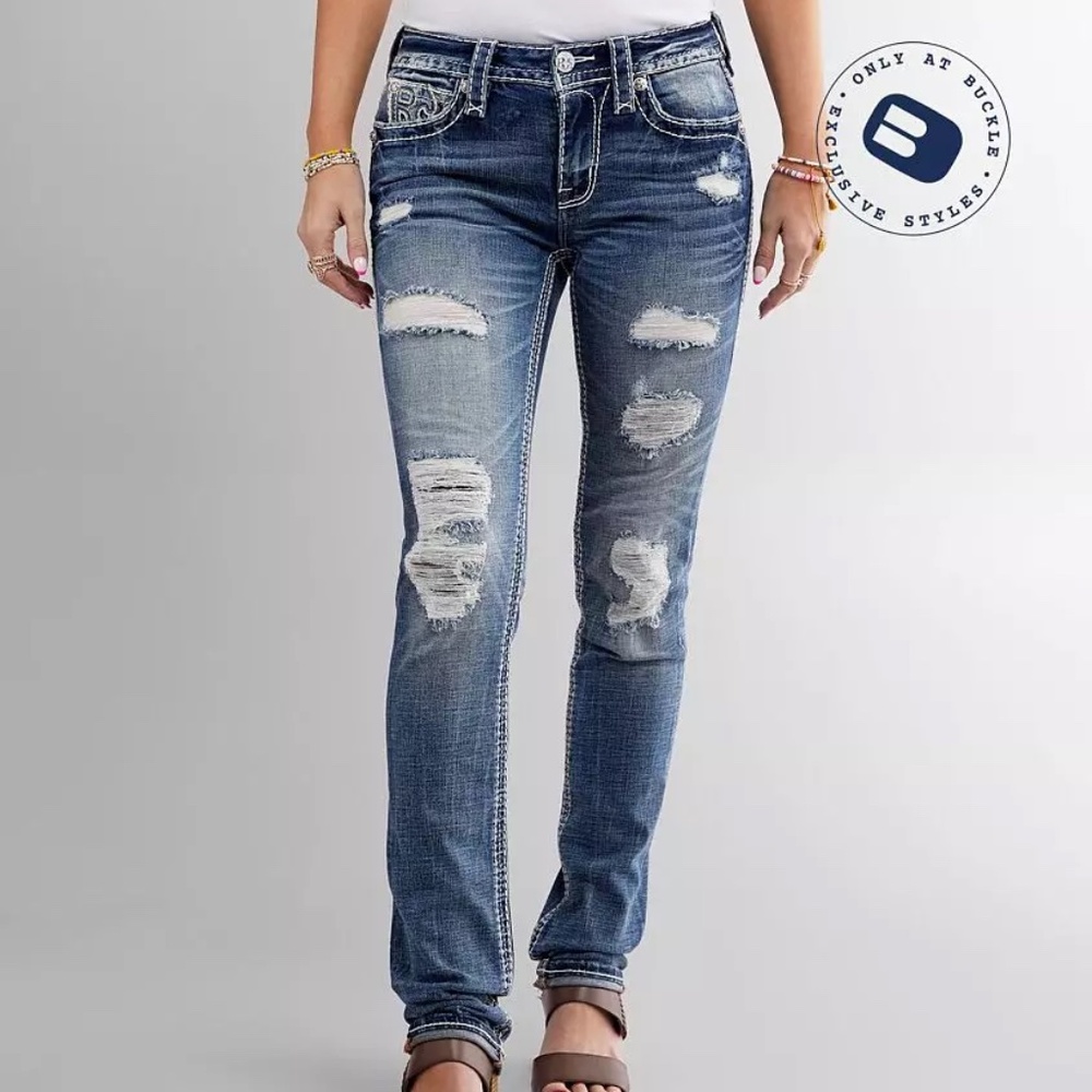 LIKE NEW- Rock Revival Ferry Straight Jeans (Size 24- Inseam 32-33")